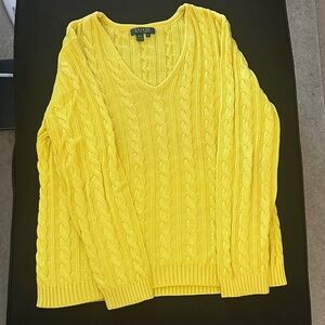 Ralph Lauren V-Neck Sweater in Bright Yellow